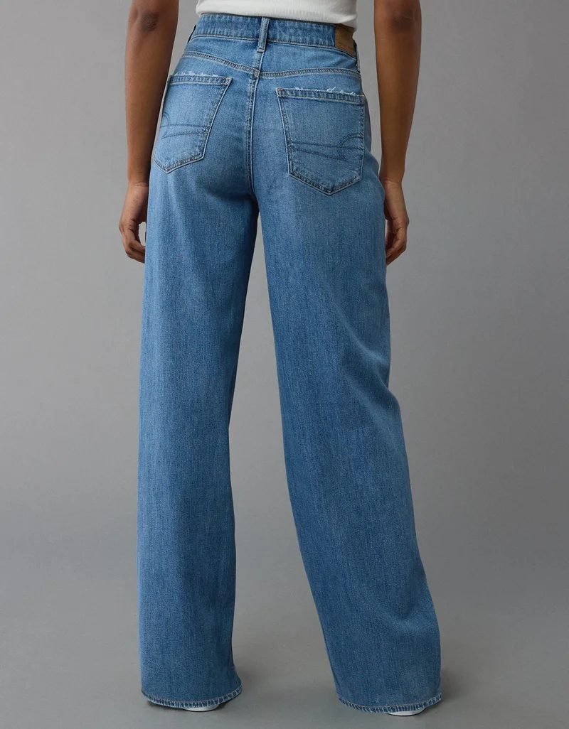 American Eagle AE Dreamy Drape Stretch Super High-Waisted Baggy Wide-Leg Jean